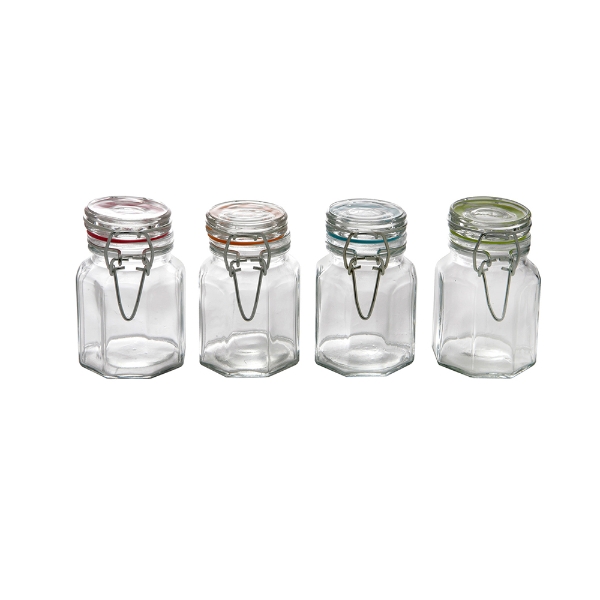 Deli Jars Hexagonal With Clip Lid Mixed Colours Eddingtons