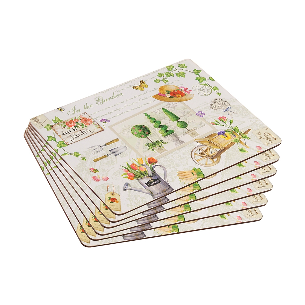 TOPIARY CORK BACKED PLACE MATS SET OF 6 Eddingtons