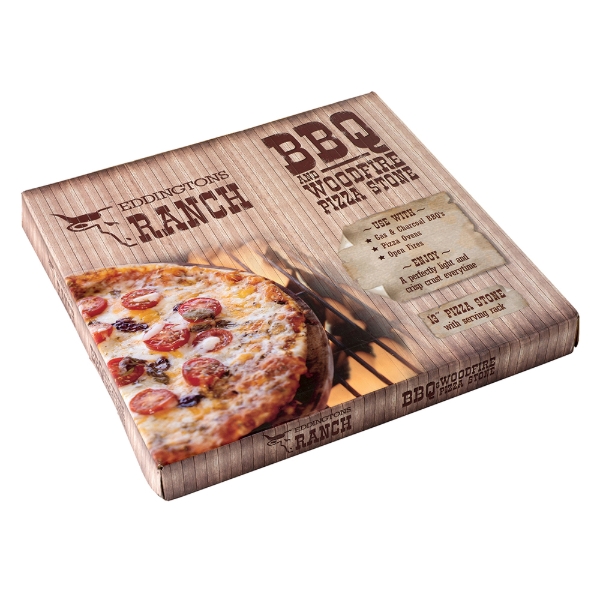 BBQ PIZZA STONE 13 INCH WITH CHROME STAND Eddingtons
