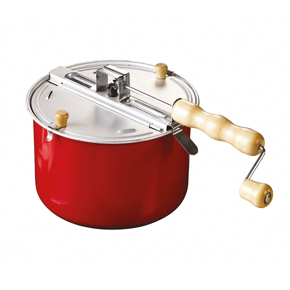 TRADITIONAL STOVETOP POPCORN MAKER RED POLISHED Eddingtons